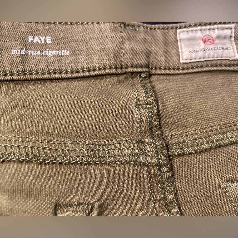 AG ~ FAYE ~ Mid Rise ~ Jeans ~ Olive Green Sz 24R ~ NWT ~ Measurements in Desc.👖 - Picture 8 of 8